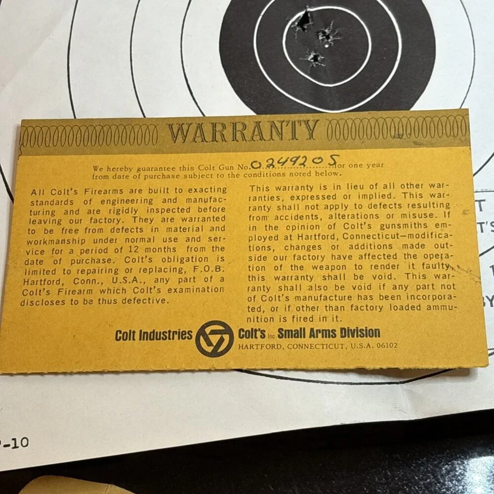 Colt Targetsman Original Box w/ Warranty Card Instructions Target Wrapping Paper